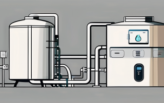 A storage tank connected to a heat pump
