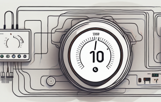 A smart thermostat connected to a home heating system