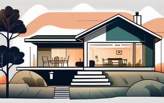 A house with a visible heat pump system