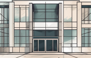 A newly constructed building with a large