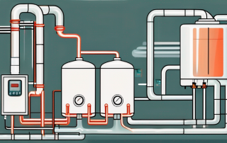 A hot water tank connected to a heat pump