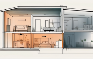 A house cut in half to show the interior