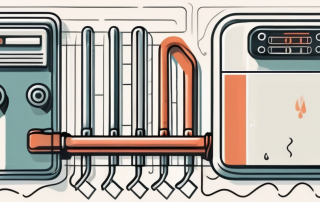 A heating system with a wrench and a checklist next to it