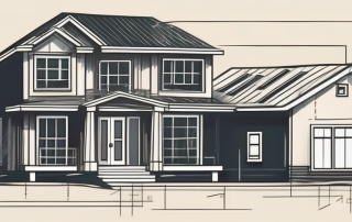 A house under construction with a measuring tape around it