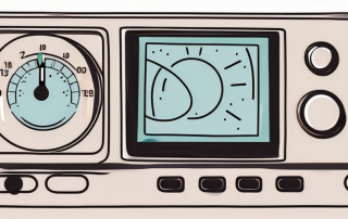 A thermostat set at 2 with a moon and stars in the background