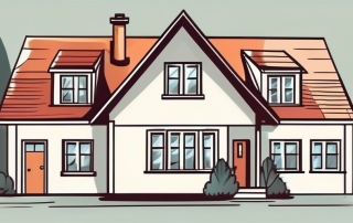 A typical german house with a price tag hanging off it