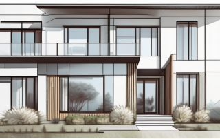 A newly constructed six-family house with detailed architectural design