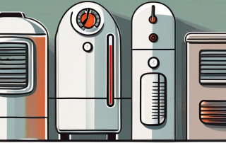 A broken heating system with a thermometer indicating low temperature