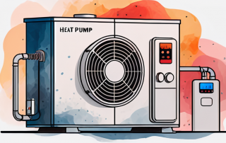 A heat pump with a visible temperature gauge