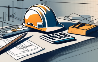 A construction site with various tools and materials
