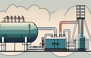 A heat pump connected to a buffer storage tank