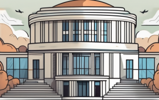 A government building with a path leading up to it