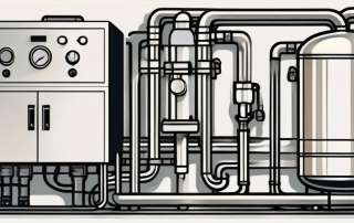 A heating system with visible hydraulic components