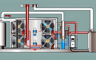 A detailed diagram showcasing the efficiency of a heat pump
