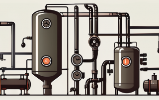 A heating system being serviced