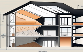 A thermal insulation layer diagram showing various building materials
