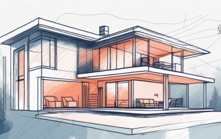 A modern house with various automated systems like lights