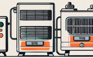 A heat pump and a gas heater side by side