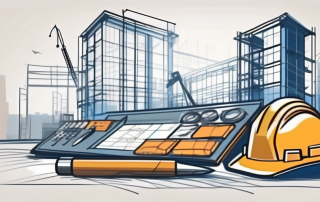 A construction site with various tools and equipment