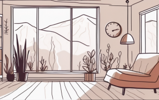 A cozy room with various elements like a thermostat