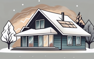 A well-insulated house with visible heat waves to symbolize warmth