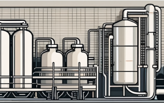 An ice storage system with various components like storage tanks and pipes