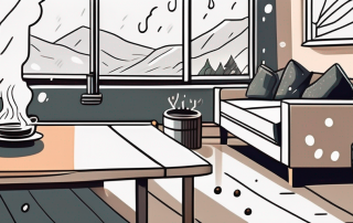 A cozy interior of a room with a thermostat on the wall