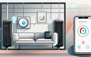 A modern home with visible smart devices like a digital thermostat