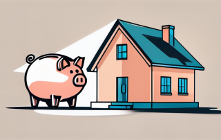 A house with a piggy bank on the side