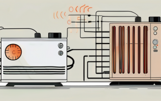 A wärmepumpe (heat pump) and a gasheizung (gas heater) side by side