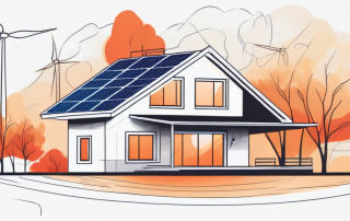 A house with visible energy flows