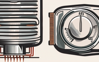 A thermostat head being replaced on a radiator