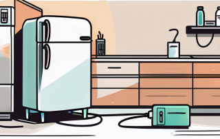 A fridge plugged into a multi-outlet extension cord