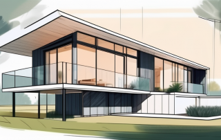 A modern prefabricated house with a floor area of 200 square meters