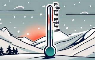 A thermometer in a snowy landscape