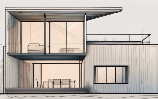 A prefabricated house with a clear view of its foundation