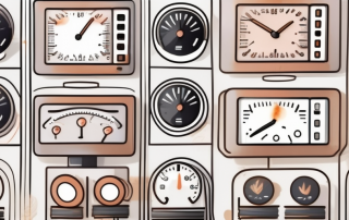 A heating timer on a wall with various settings