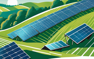 Solar panels spread across the rolling green hills of hessen