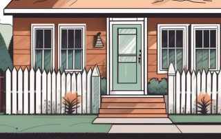 A single-family house with a price tag hanging from it