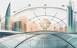 A futuristic landscape with high-tech buildings and advanced infrastructure