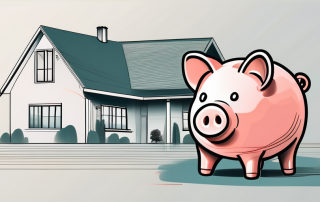 A house with a piggy bank and a contract on a table