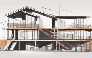 A three-story family house under construction