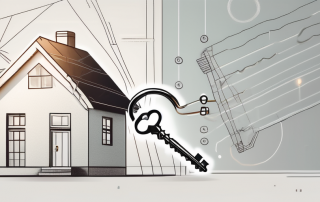 A german-style house with a key in the lock