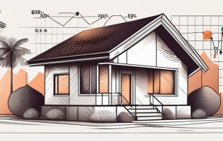 A detailed bungalow with visible price tags on various features