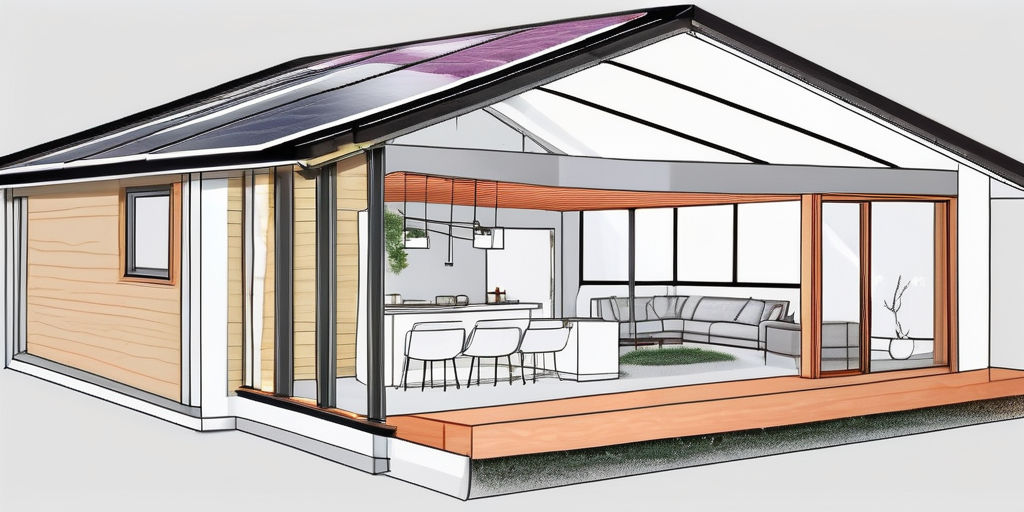 A cross-section of a passive house