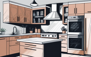 A modern kitchen with a focus on the ventilation system