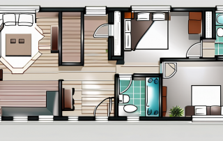 A three-party house floor plan