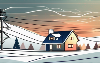 A winter landscape with a house
