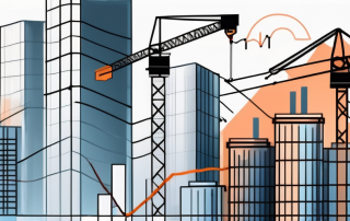 A construction site with cranes and buildings