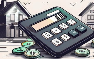 A calculator next to a house